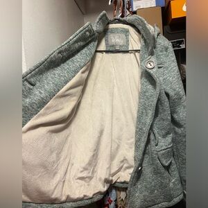 Teal blue vanity button up coat